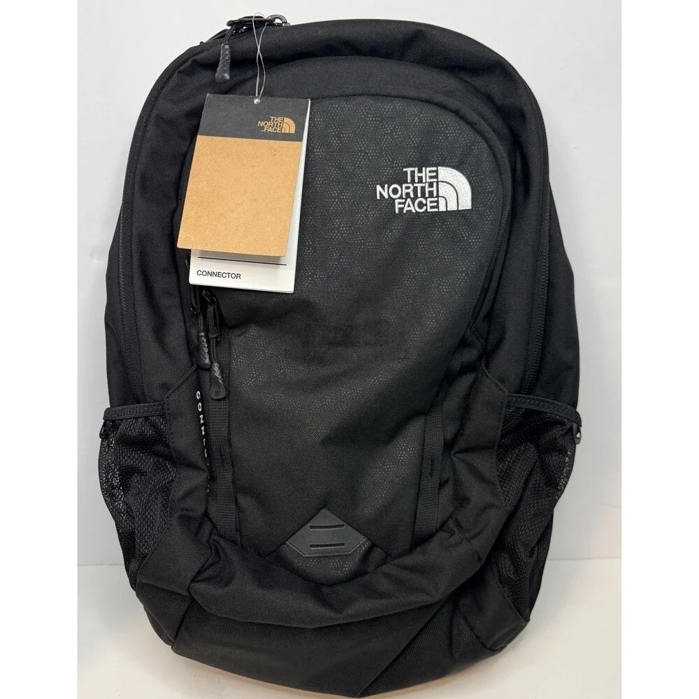 The North Face Connector Flex Vent 28L Black Backpack Zip Closure Logo Removed